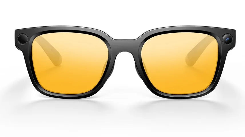 Gros plan des Rokid AI Glasses Style, montrant la monture élégante et l'objectif de la caméra intégrée.