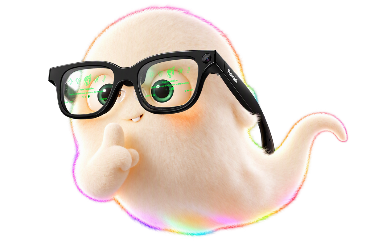 Rokid Halloween ghost wearing glasses